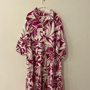 Maeve Pink and White Floral Dress 100 percent Cotton NWT